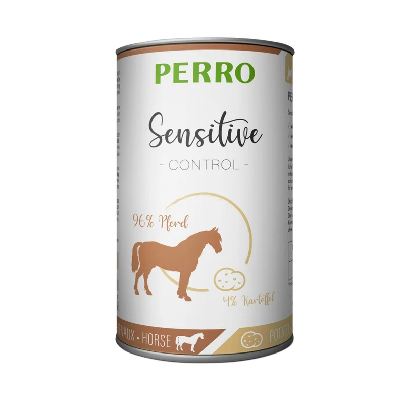 Perro Sensitive Control Pferd & Kartoffel – Hypoallergenes Premium Nassfutter für sensible Hunde mit Unverträglichkeiten