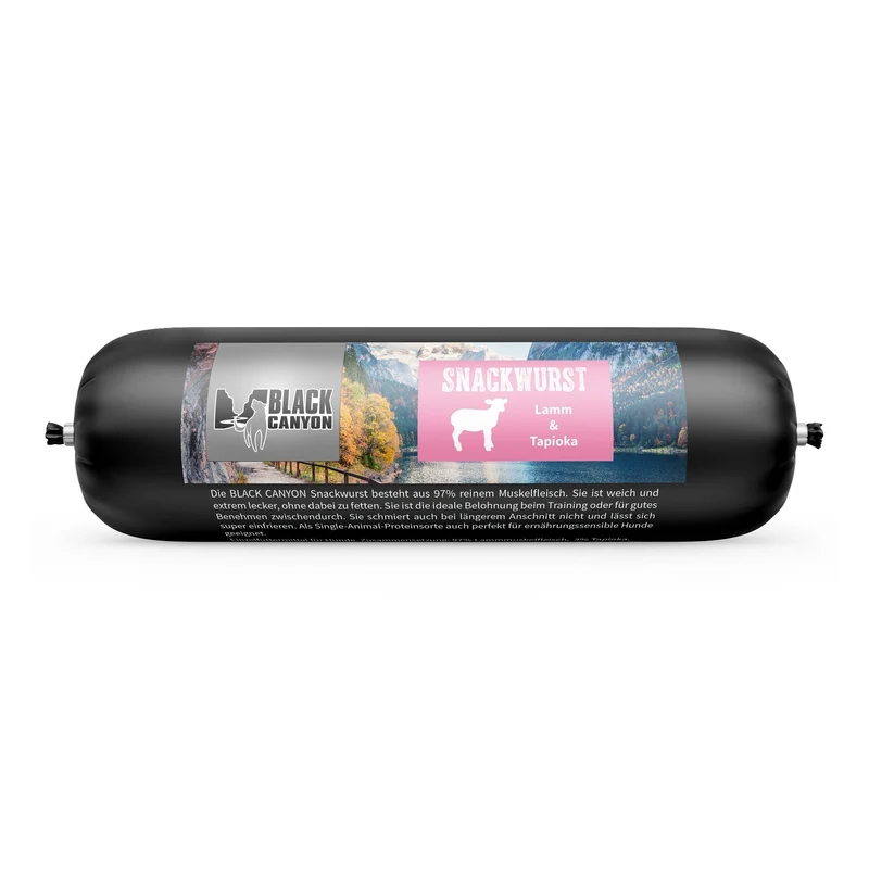 Black Canyon Snackwurst Lamm – Premium Hundesnack aus 97% deutschem Muskelfleisch, getreidefrei & glutenfrei