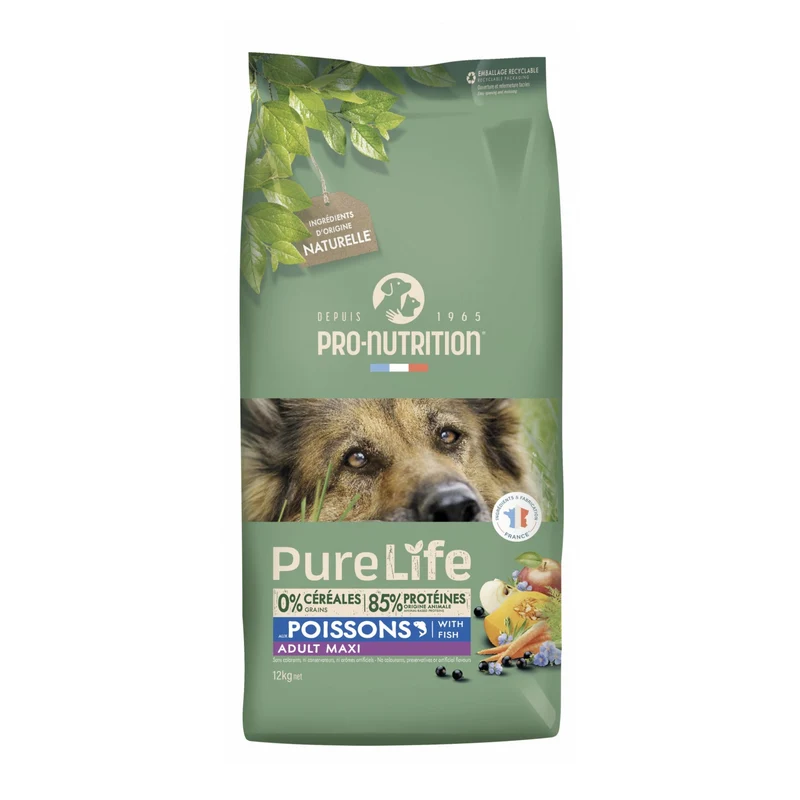 Pro-Nutrition Flatazor Pure Life Adult Maxi – Getreidefreies Premium-Hundefutter für große Rassen mit Kollagen für gesunde Gelenke & Knorpel