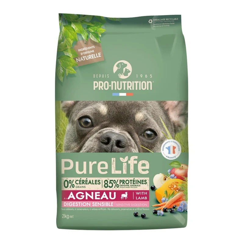 Pro-Nutrition Flatazor Pure Life Digestion Sensible – Getreidefreies Hundefutter für empfindliche Verdauung mit 85% tierischem Protein