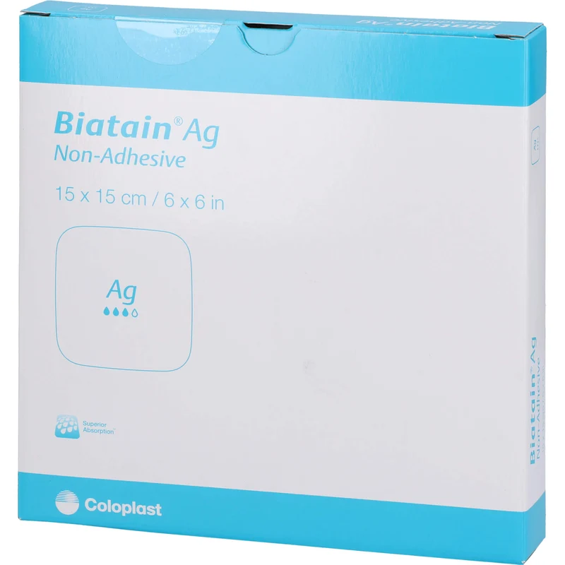 Biatain Ag Schaumverband nicht-haftend 15x15cm, 5 St VER