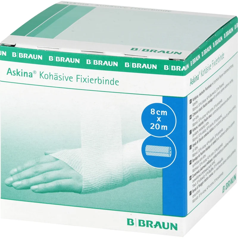 Askina Kohäsive Fixierbinde elast ungebl 20mX8cm, 1 St BIN