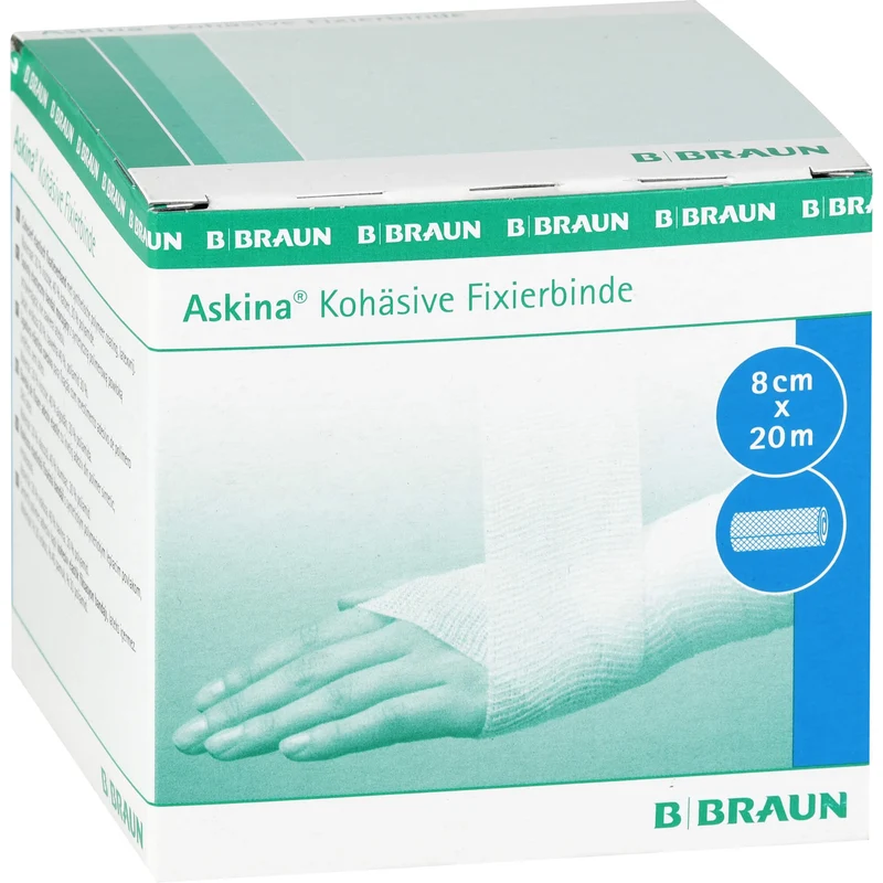 Askina Kohäsive Fixierbinde elast ungebl 20mX8cm, 1 St BIN