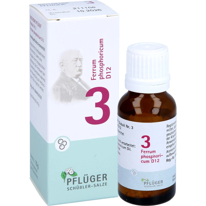 Biochemie Nr.3 Ferrum phosphoricum D12 Pflüger Globuli, 15 g GLO