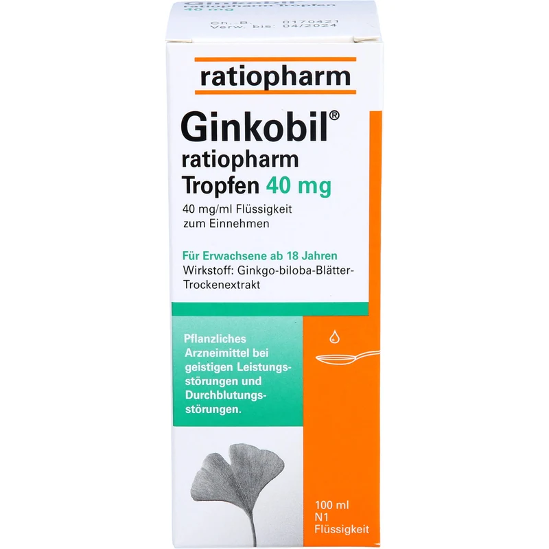 Ginkobil ratiopharm Tropfen 40 mg, 100 ml TRO