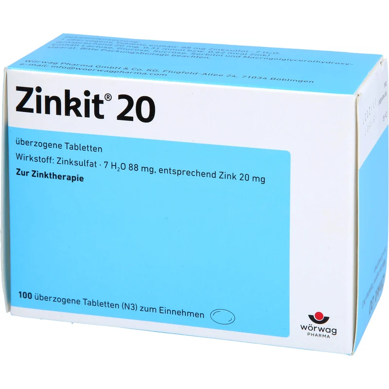Wörwag Zinkit 20 Tabletten zur Zinktherapie, 100 St. Tabletten