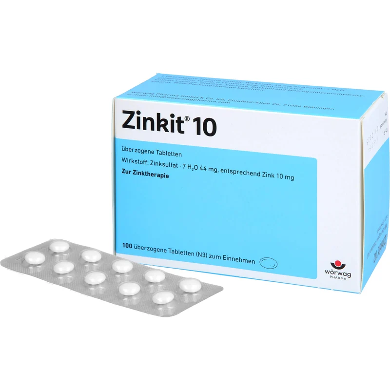 Wörwag Zinkit 10 Tabletten zur Zinktherapie, 100 St. Tabletten