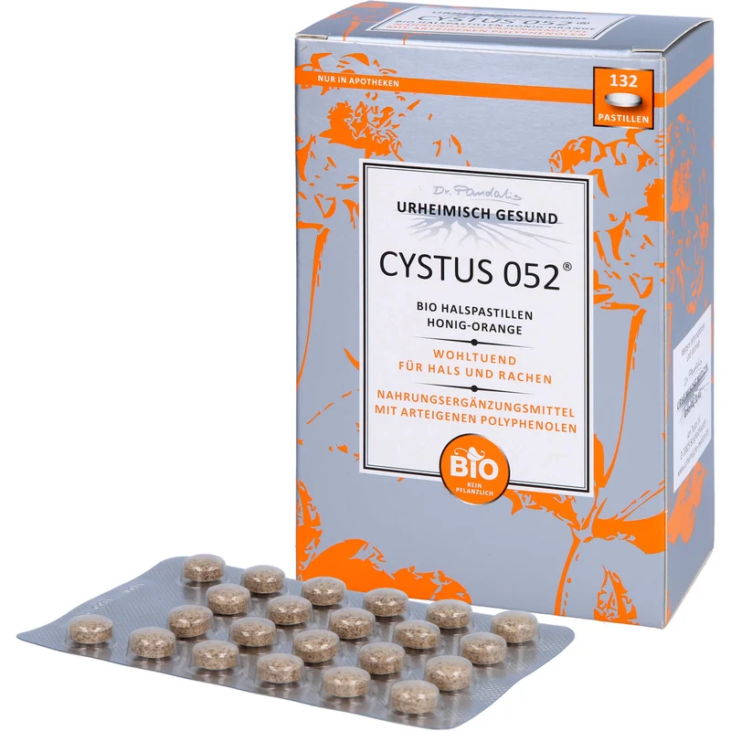 Cystus 052 Bio Halspastillen Honig-Orange, 132 St PAS