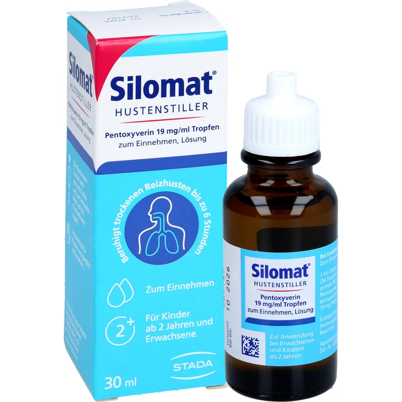 Silomat Hustenstiller Pentoxyverin 19 mg/ml Tropfen beruhigt trockenen Reizhusten, 30 ml Lösung