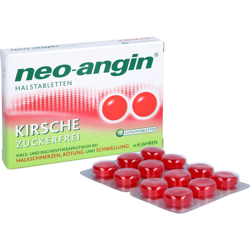 neo-angin Halstabletten Kirsche bei Halsschmerzen, Rötung und Schwellung, 12 St. Tabletten