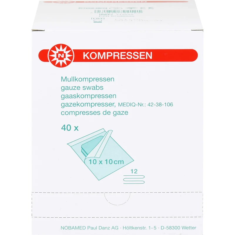 MULLKOMPRESSE 10X10CM 12FACH STERILE KOMPR PRO SET, 40X2 St KOM
