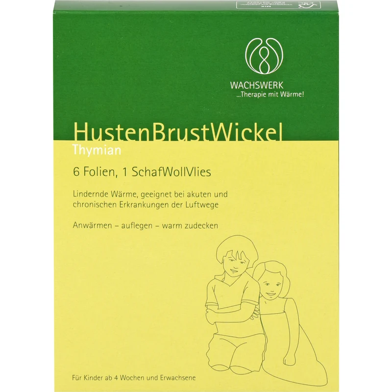 WACHSWERK Husten Brust Wickel Thymian 0,5% bei Erkrankungen der Luftwege für Säuglinge ab 8 Wochen, Kinder und Erwachsene, 6 St. Packung