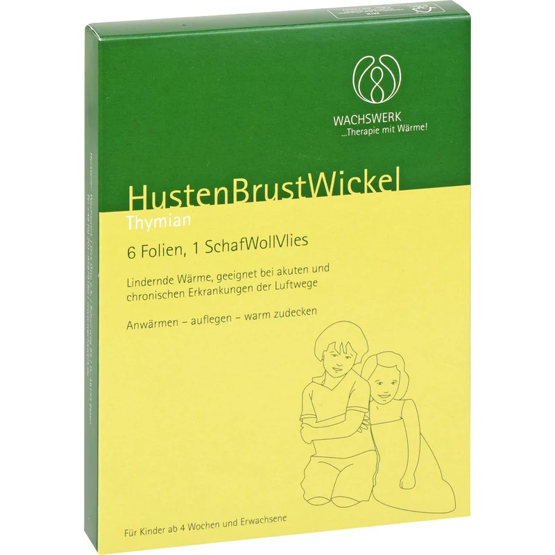 WACHSWERK Husten Brust Wickel Thymian 0,5% bei Erkrankungen der Luftwege für Säuglinge ab 8 Wochen, Kinder und Erwachsene, 6 St. Packung