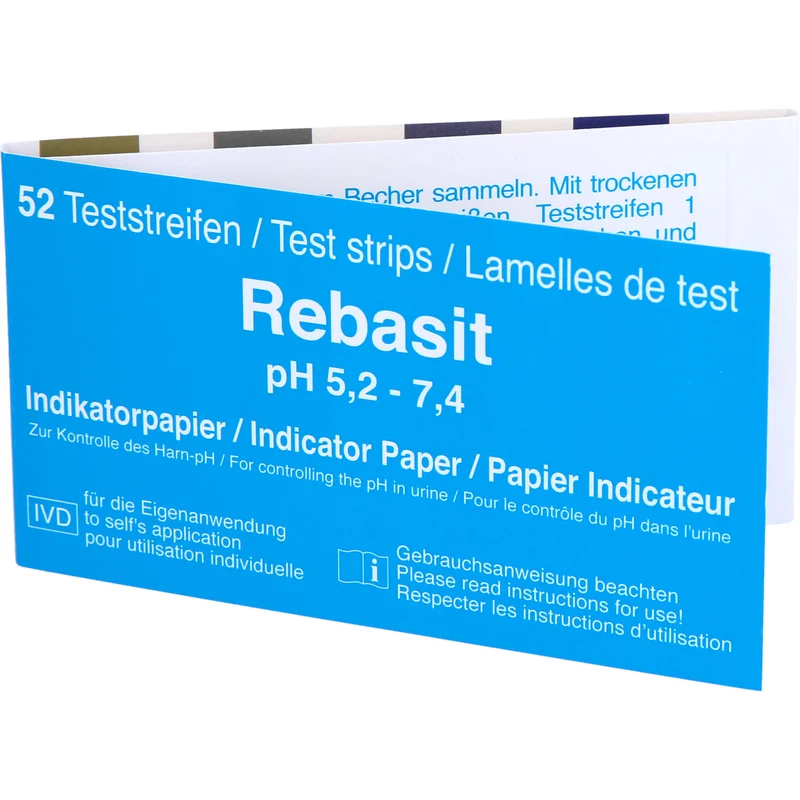 Rebasit Indikatorpapier zur Harn-pH Wert Kontrolle, 52 St. Teststreifen