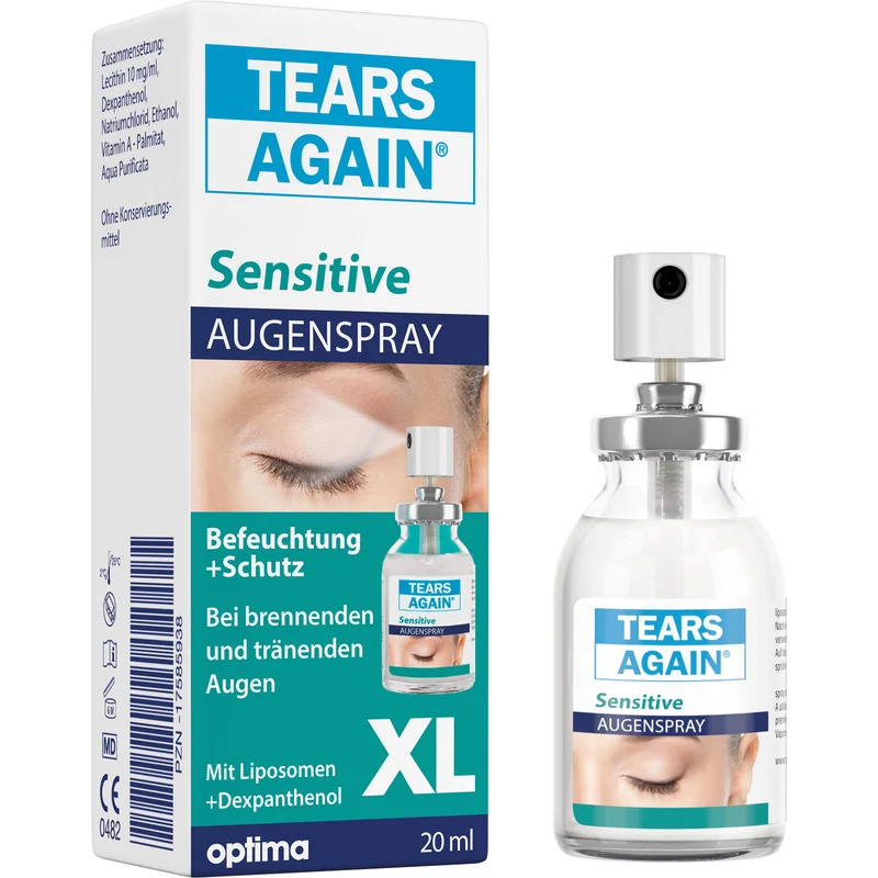 TEARS AGAIN Sensitive XL Augenspray bei brennenden und tränenden Augen, 20 ml Lösung