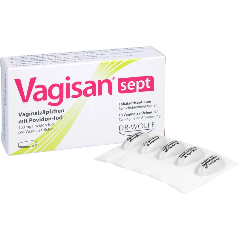 Vagisan sept Vaginalzäpfchen mit Povidon-Iod bei Scheideninfektionen, 10 St. Zäpfchen