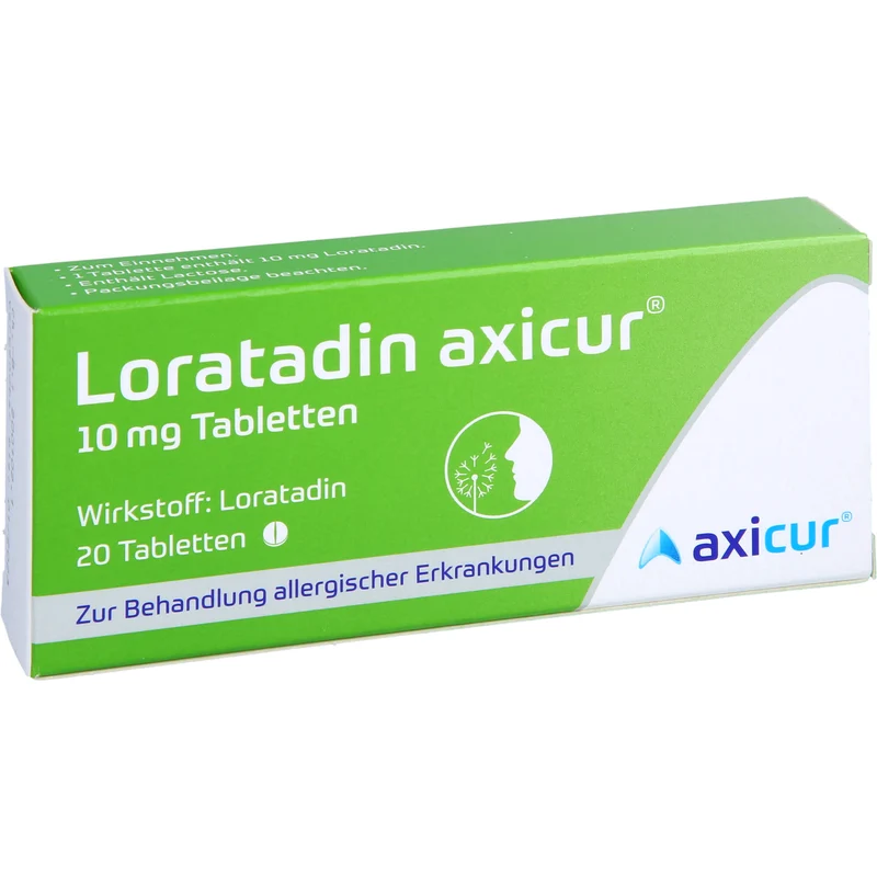 Loratadin axicur 10 mg Tabletten bei allergischen Erkrankungen, 20 St. Tabletten