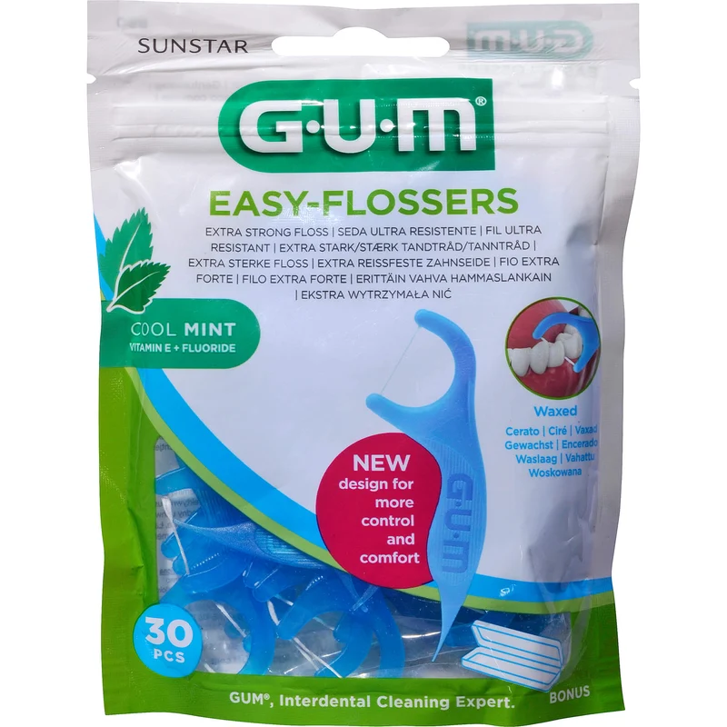 GUM Easy-Flossers Zahnseidesticks gewachst mint, 30 St. Zahnseide