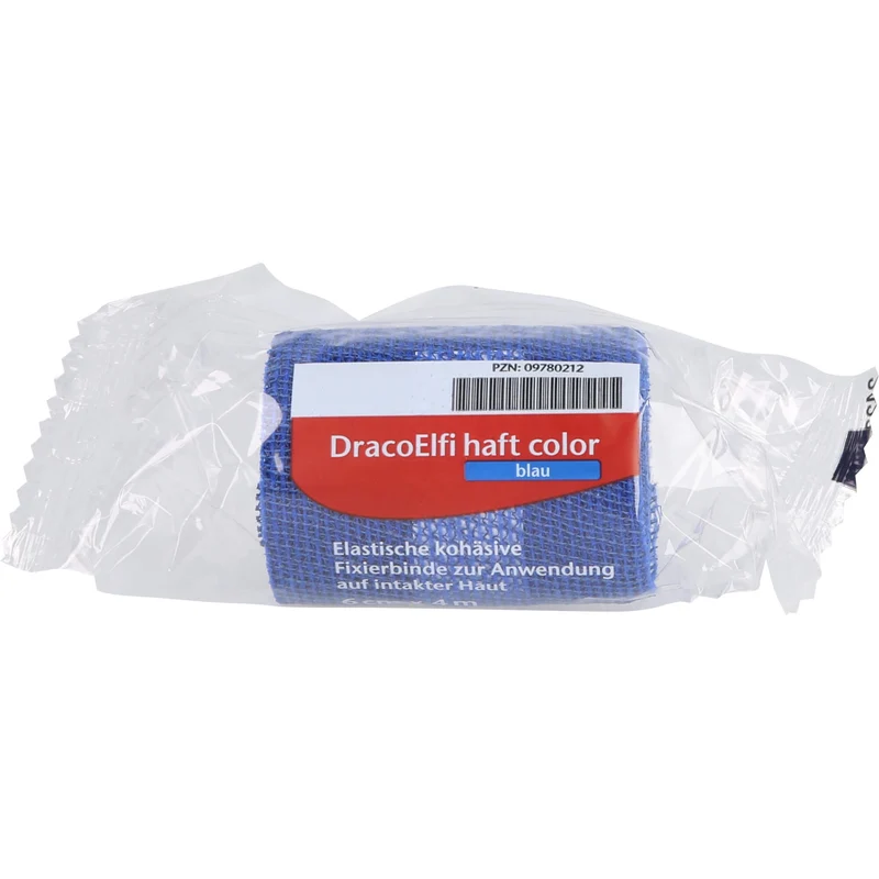 DracoElfi haft color Fixierbinde 6 cm x 4 m blau, 1 St. Binde