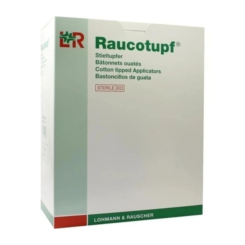 Raucotupf Stieltupfer steril mit kleinem Wattekopf, 2 St. Tupfer