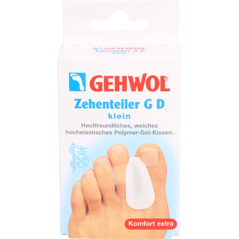 GEHWOL Zehenteiler G D klein hautfreundliches, weiches hochelastisches Polymer-Gel-Kissen, 3 St. Zehenteiler