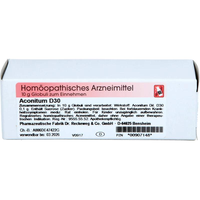 Aconitum D30 Reckeweg Glob., 10 g GLO