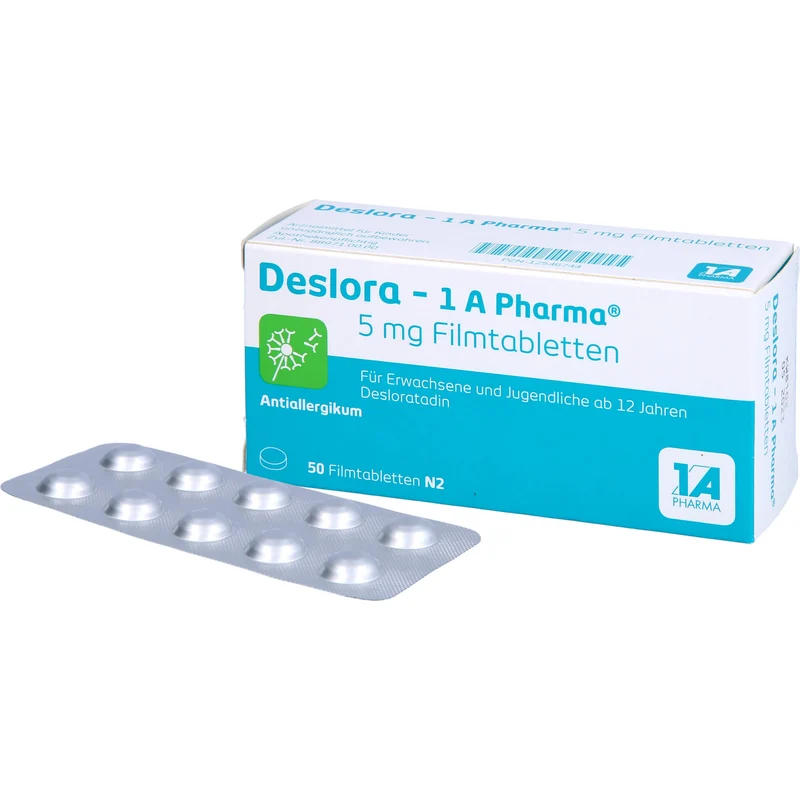 1 A Pharma Deslora 5 mg Filmtabletten bei Allergien, 50 St. Tabletten