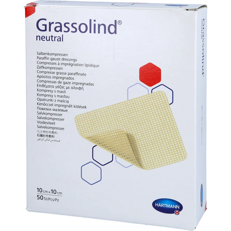GRASSOLIND Salbenkompressen steril 10X10CM, 50 St KOM