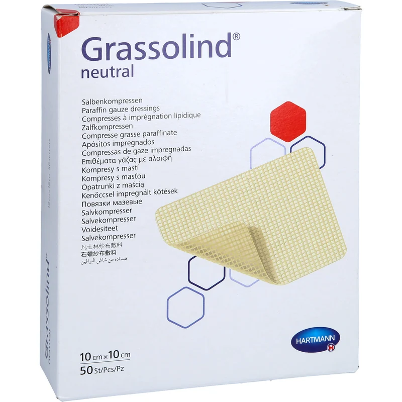 GRASSOLIND Salbenkompressen steril 10X10CM, 50 St KOM
