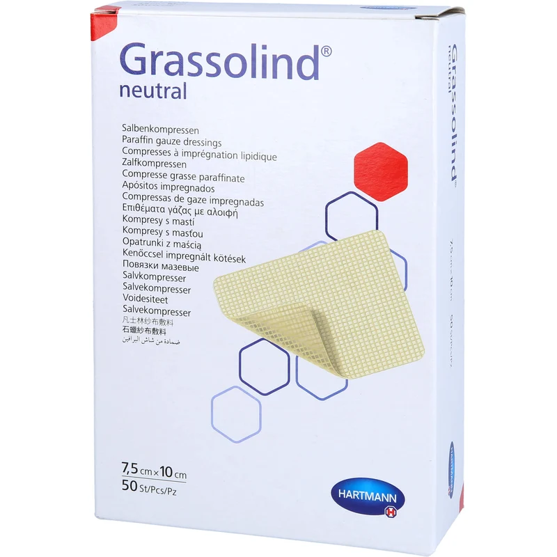 GRASSOLIND Salbenkompressen steril 7,5X10CM, 50 St KOM