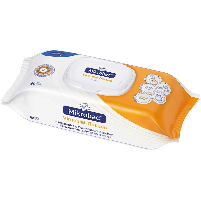 HARTMANN Mikrobac Virucidal Tissues gebrauchsfertige Desinfektionstücher, 80 St. Tücher