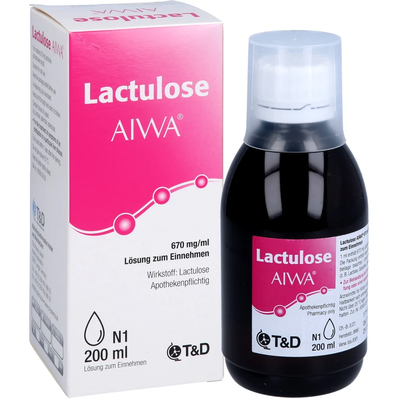 Lactulose AIWA 670 mg / ml Lösung bei Verstopfung, 200 ml Lösung