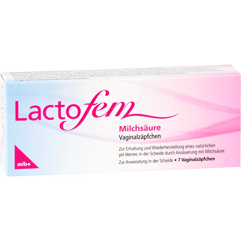 Lactofem Milchsäure Vaginalzäpfchen zur Erhaltung und Wiederherstellung eines natürlichen pH-Wertes in der Scheide, 7 St. Zäpfchen