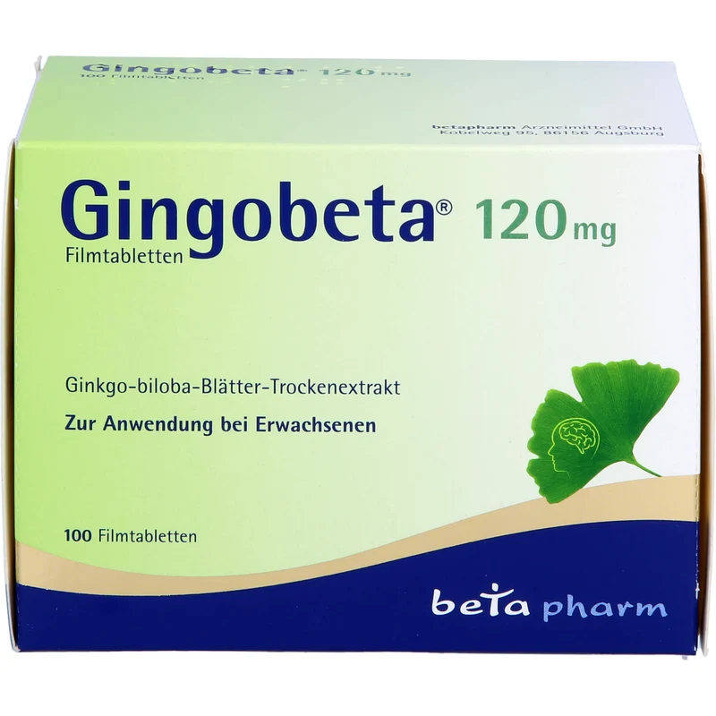 Gingobeta 120 mg Filmtabletten zur Verbesserung einer altersbedingten kognitiven Beeinträchtigung und bei leichter Demenz, 100 St. Tabletten