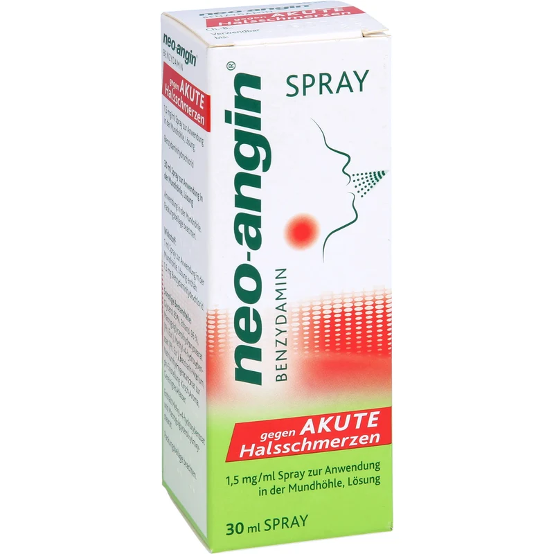 neo-angin Benzydamin gegen akute Halsschmerzen, 1,5 mg/ml Spray zur Anwendung in der Mundhöhle, Lösung, 30 ml Lösung