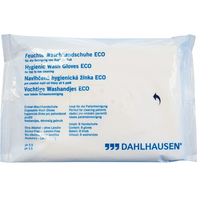 DAHLHAUSEN Feuchte Einmal-Waschhandschuhe ECO, 8 St. Handschuhe