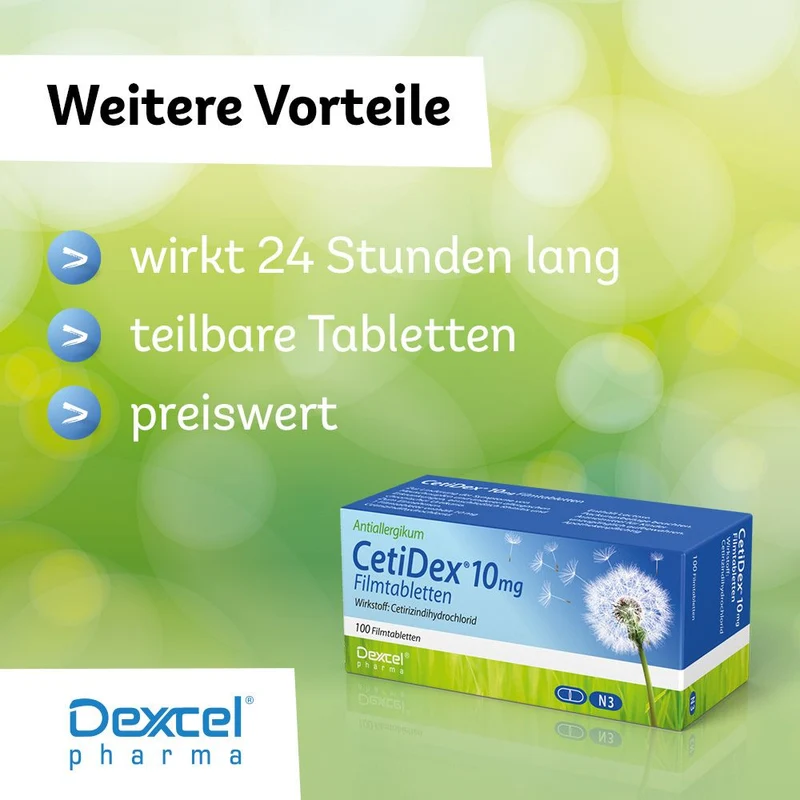 CetiDex 10 mg Tabletten bei Allergien, 50 St. Tabletten