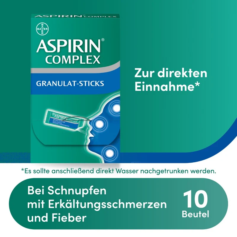 Aspirin Complex Granulat-Sticks 500 mg/30 mg Granulat, 10 St. Beutel