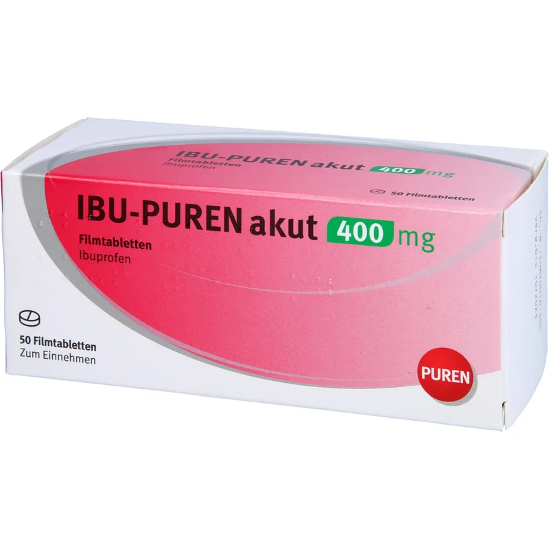 IBU-PUREN akut 400 mg Filmtabletten bei Schmerzen und Fieber, 50 St. Tabletten