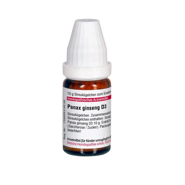 Panax ginseng D3 DHU Globuli, 10 g Globuli