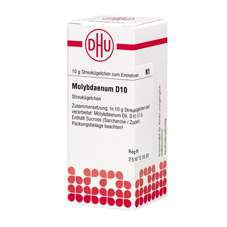 Molybdänum D10 DHU Globuli, 10 g Globuli