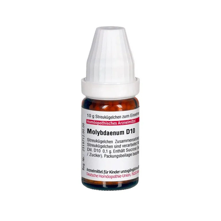 Molybdänum D10 DHU Globuli, 10 g Globuli