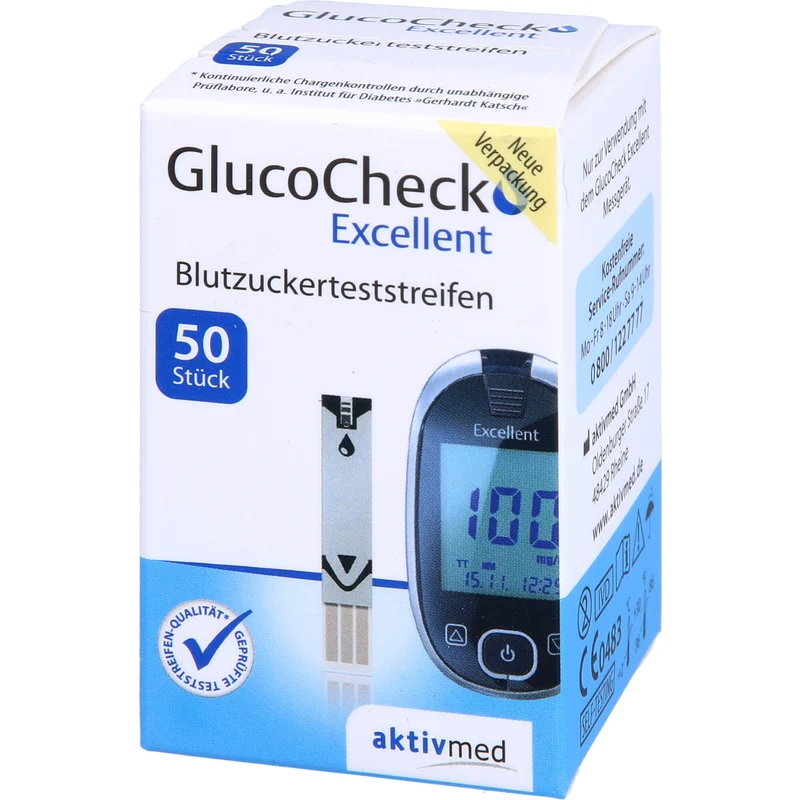 GlucoCheck Excellent Teststreifen, 50 St. Teststreifen