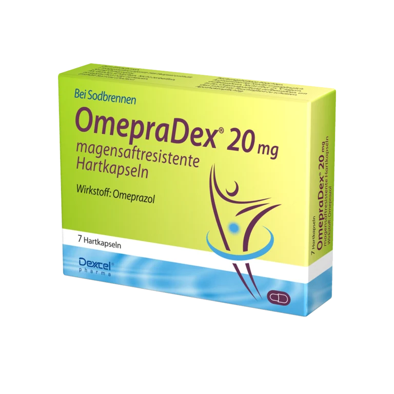 OmepraDex 20 mg Kapseln bei Sodbrennen, 7 St. Kapseln