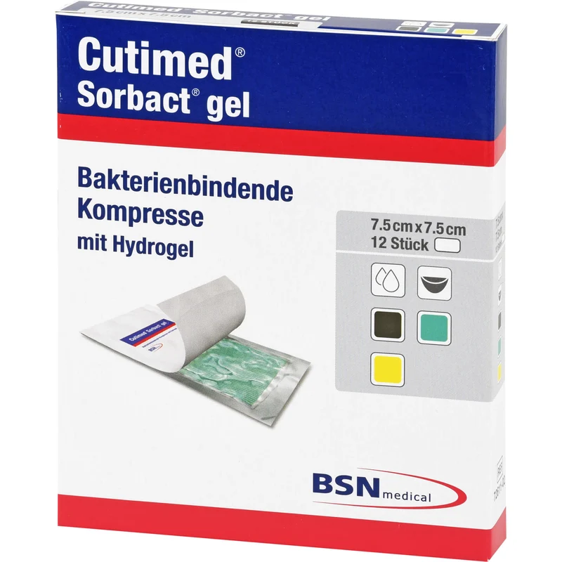 Cutimed Sorbact Gel Kompresse 7,5x7,5cm, 12 St KOM