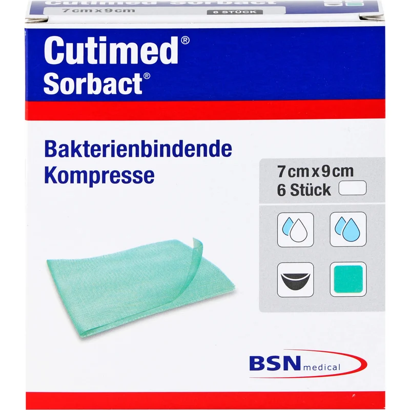 Cutimed Sorbact Kompressen 7 x 9 cm, 5 St. Kompressen