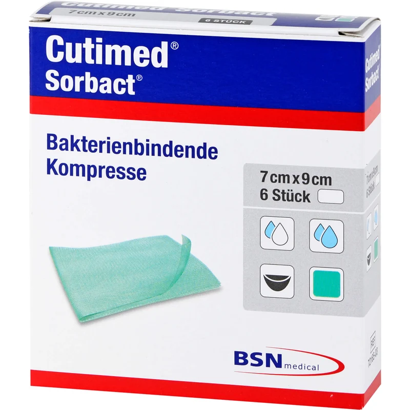 Cutimed Sorbact Kompressen 7 x 9 cm, 5 St. Kompressen