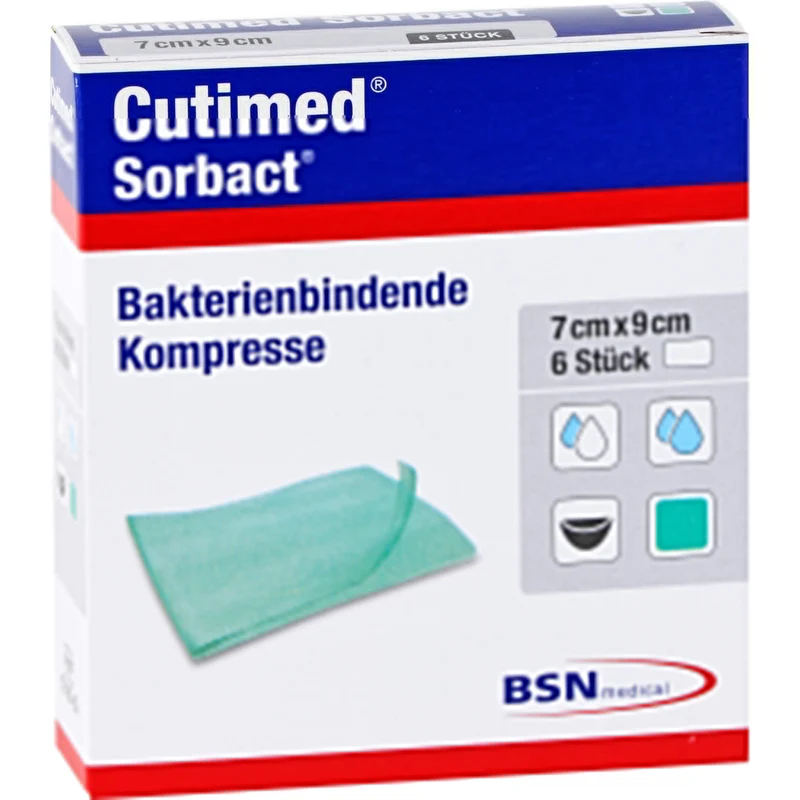 Cutimed Sorbact Kompressen 7 x 9 cm, 5 St. Kompressen