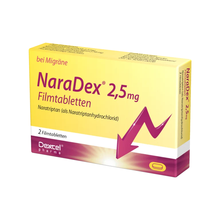 NaraDex 2,5 mg gegen Migräne, 2 St. Tabletten