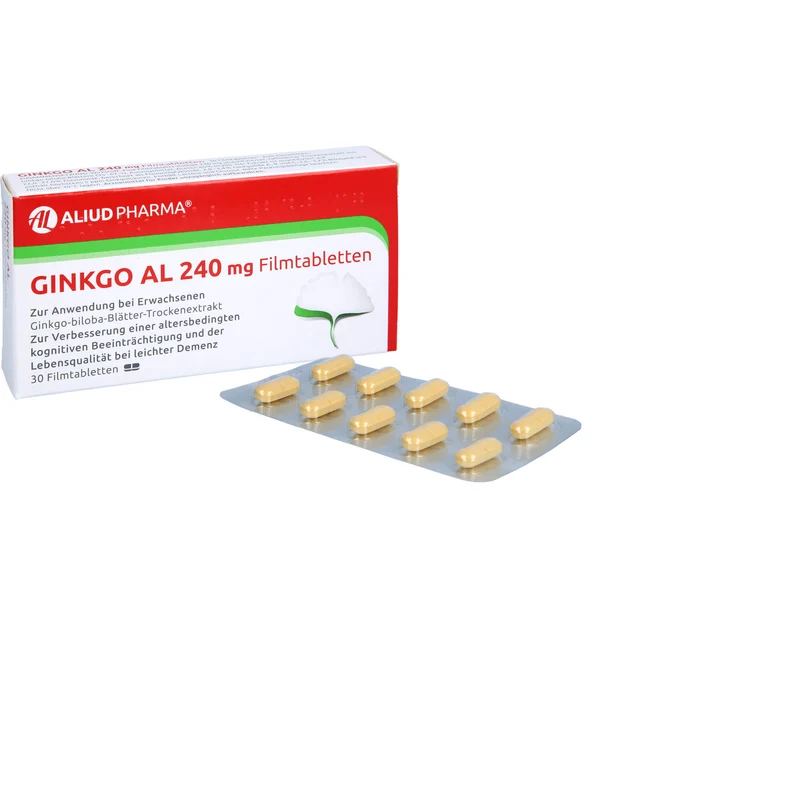 Ginkgo AL 240 mg Filmtabletten für Gedächtnis und Konzentration bei leichter Demenz, 30 St. Tabletten
